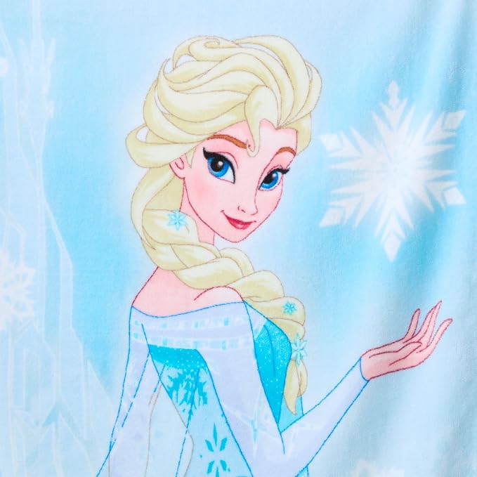 Store Official Elsa Beach Towel with Queen Elsa Screen Art on the Topside - Measures 29" x 58" - Soft & Absorbent for Pool or Beach - Bath Towels for Princess Gifts & Frozen Gifts
