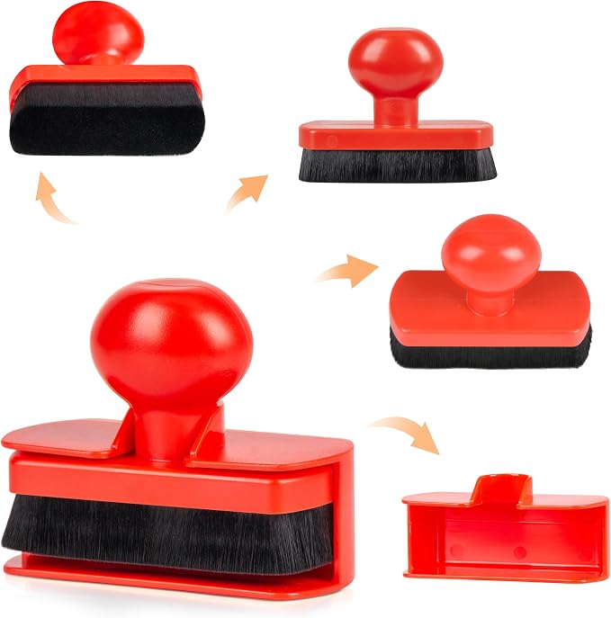 Car Tire Shine Applicator,Large Tire Shine Brush - Automotive Tire Dressing Applicator Brush with Storage Stand for Tire Detailing & Car Wash Kit, Black, 3.6 Inch Length -2pcs (Black & Red)