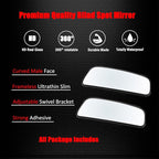 Rectangle Blind Spot Mirror, HD Glass ABS Housing Convex Wide Angle Rearview Blindspot Car Mirror for Car SUV and Truck (Framed, Pack of 2)