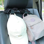 Car Seat Headrest Hook Cute Bowknot Vehicle Hanger Car Storage Organizer for Handbag Purse Coat Grocery Bag Puff Black