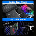 Upgrade1600W Under Seat Subwoofer | 10" Slim Car Sub with Built-in Amp, RGB LED Lights, APP Control | Independent Bass Knob, LPF, Gain, Bass Boost | High Output Deep Bass Distortion-Free Audio
