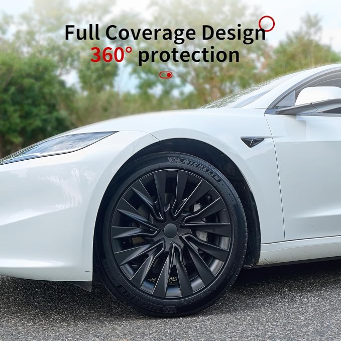 Wheel Cover for Tesla Model 3 Highland (2023-2025) Hubcaps 18 inch Hubcaps 4PCS Wheel Rim Cover Full Rims Cover ABS Hubcap for Tesla Model 3 Accessories