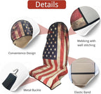 Waterproof Car Seat Cover for Front Seats, Protector for Cars SUVs Trucks, Sweat Towel Seat Covers Bucket for Gym,Workout,Beach,Hiking,Running (American Flag Red, 1PC)