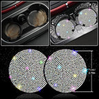 27 PCs Multicolor Bling Car Accessories Set for Women, Steering Wheel Covers Universal Fit 15 Inch, Bling License Plate Frame, Bling Phone Holder, Bling Car Coasters