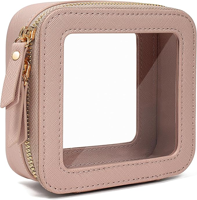 Travel Clear Makeup Bag Set, TSA Approved Cosmetic Bag Case with Zipper Portable Makeup Pouch Toiletry Bag Traveling Cosmetic Organizer Storage Bag Car Organizer Car Essentials
