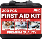 300 Piece Premium First Aid Kit w/Durable Bag for Home, Business | Office, Workplace, Car, Garage, Kitchen, Family, Classroom, Jobsite, Warehouse, School, Vehicle And Emergency Preparedness