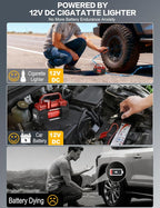 Heavy Duty Tire Inflator 12V Portable Air Compressor Pump 150PSI | 6X Faster Inflation Dual Cylinder Metal Air Pump with Led Light for Car, RV,Pickup Truck, SUV, Van,Camper, Air Bed,Balls