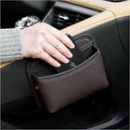 Car Seat Side Storage Pocket, Small Organizer,PU Leather Multifunctional Console Side Organizer Bag for Phone, keys, sunglass,wallet,ect (Brown)