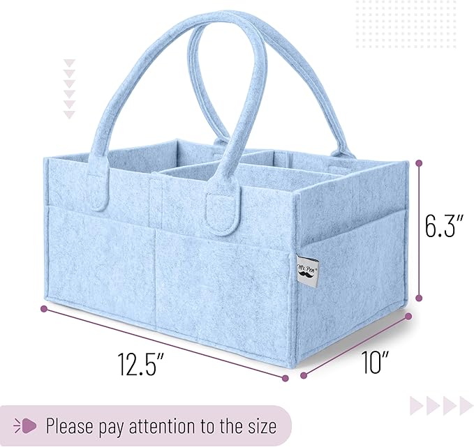 Mr. Pen- Baby Diaper Caddy Organizer, Sky Bliss | Nursery Storage Bin and Car Organizer for Diapers and Baby Wipes