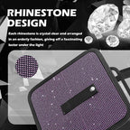 Bling Car Trash Can with Rhinestone,Foldable Car Garbage Can for in-Vehicle Waste Disposal,Multipurpose Hanging Back Seat Organizer & Decorations Fit for Most Cars Trucks (Pink)