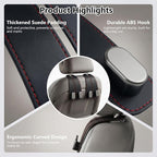 Car Seat Headrest Hooks for Purses & Shopping Bags, 2 Pack Suede Car Purse Hook, Double Hooks Secure Bags While Driving, Elegant & Durable, Simple to Install, Fits Handbags, Grocery Bags, Bottles.