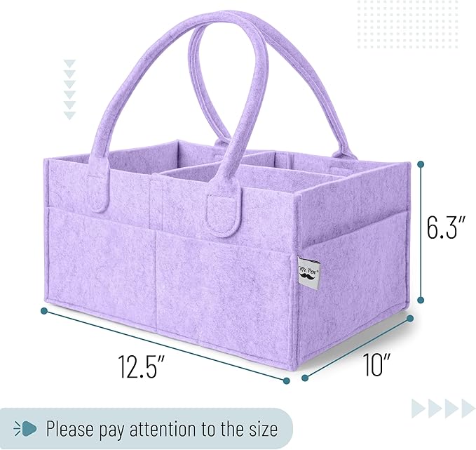 Mr. Pen- Baby Diaper Caddy Organizer, lavender dream | Nursery Storage Bin and Car Organizer for Diapers and Baby Wipes