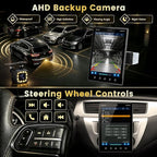 9.5'' Single Din Car Stereo with Wireless CarPlay Android Auto,HD IPS Adjustable Screen Vertical Radio with Bluetooth, USB, Mirror Link, SWC, Bluetooth, Car Play, FM/AM/RDS Radio, Backup Camera