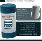 3-in-1 Multipurpose Towel - Bath Towels and Waterproof Car Seat Protector, Absorbent Gym Towel Cover After Workout for Yoga, Swimming, Camping, Beach - Microfiber Cover & Car Accessories - White