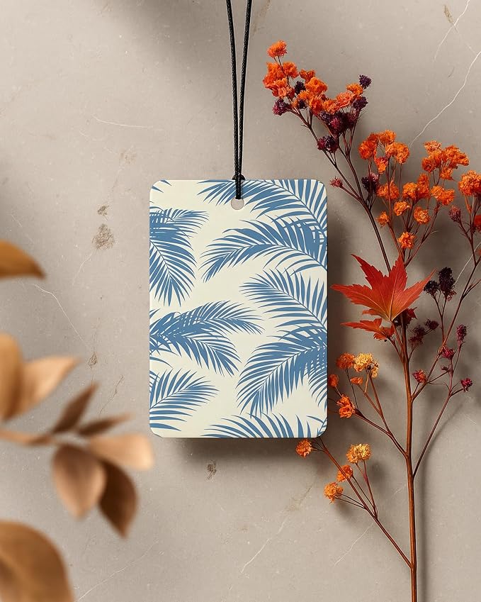 Blue Coastal Summer Car Air Freshener 4 Pcs Coconut Scented, Blue Ocean Bikini Beach Car Accessories Mirror Decor for Women, Girly Beachy Hanging Air Freshener for Cars Closet Drawer Books