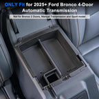 Double-Layer Tray Compatible with 2025 2026 Ford Bronco 4 Doors Automatic Transmission ONLY, Full Size Bronco 2PCS Console Organizer (Not for Manual Transmission & 2 Doors & Bronco Sport)