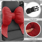 Cute Bow Car Headrest Pillow,Comfortable & Breathable Car Neck Pillows for Relief Neck Fatigue,Universal Head Rest Pillow for Cars Decoration as Birthday Gifts for Women,Girl (Red/2PCS)