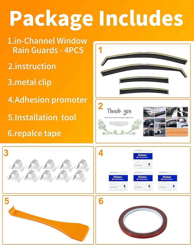 in-Channel Window Rain Guard for Fit for Toyota Camry 2025-2026 Rain Guards Side Window Visors Low Profile Vent Visor Window Deflectors Vent Shades Car Accessories