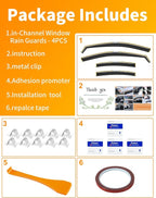 in-Channel Window Rain Guard for Fit for Toyota Camry 2025-2026 Rain Guards Side Window Visors Low Profile Vent Visor Window Deflectors Vent Shades Car Accessories