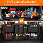 Trunk Organizer for SUV, 43" x 19" Large Capacity Car Organizers and Storage, Backseat Hanging Storage Bag with 10 Pockets, Adjustable & Waterproof Car Interior Accessories for SUV Truck MPV