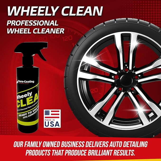 Wheely Clean - Professional Wheel Cleaner Spray - Ready-to-Use Tire Cleaner and Rim Cleaner - Suitable for Aluminum, Chrome, or Clear-Coated Wheels - Removes Brake Dust - 16 oz