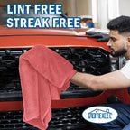 Professional Large Microfiber Car Drying Towels 2 Pack, Lint Free, Scratch Free, Highly Absorbent Drying Towel for Cars, SUVs, RVs, Trucks, and Boats,31" x 24",Red