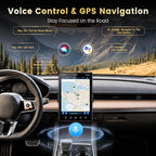 9.5'' Single Din Car Stereo with Wireless CarPlay Android Auto,HD IPS Adjustable Screen Vertical Radio with Bluetooth, USB, Mirror Link, SWC, Bluetooth, Car Play, FM/AM/RDS Radio, Backup Camera