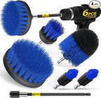 6Pack Drill Brush Power Scrubber Cleaning Brush Extended Long Attachment Set All Purpose Drill Scrub Brushes Kit for Grout, Floor, Tub, Shower, Tile, Bathroom，Scrub Brush Blue