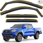 in-Channel Window Visors Rain Guards for 2016-2023 Toyota Tacoma Double Cab, Window Vent Wind Deflectors Visors Window Deflector Vent Shades Car Accessories -4 pcs