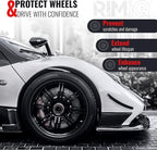 PROTECTiQ PRO Universal Rim Protection Trim - Curb Rash Guard with Award-Winning Patented Design and Premium 3M Tape - Fits Up to 4X 24 Wheels, Cars, Trucks, SUVs - Black