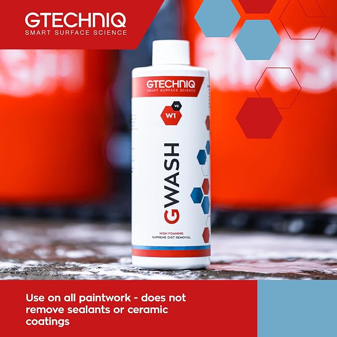 W1 GWash Shampoo, 8.45 fl oz | Advanced Car Care Solution, Enhances Protection and Shine, High Foam Content, Easy to Apply and Long-Lasting Results