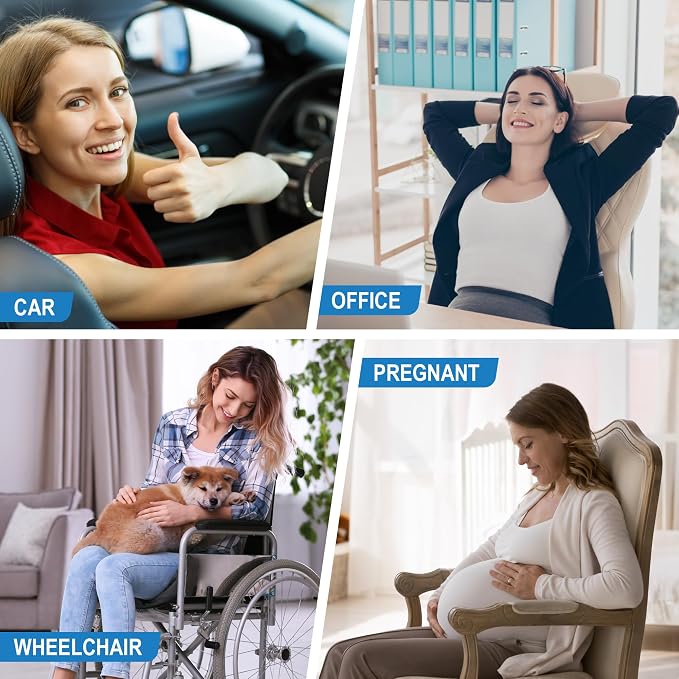 Lumbar Support Pillow for Car, Car Seat Back Support for Driving | Memory Foam Car Lumbar Support for Driving, Car Back Cushion, Adjustable Straps, Lower Back Pillow, Breathable 4D Mesh, Black