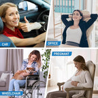 Lumbar Support Pillow for Car, Car Seat Back Support for Driving | Memory Foam Car Lumbar Support for Driving, Car Back Cushion, Adjustable Straps, Lower Back Pillow, Breathable 4D Mesh, Black