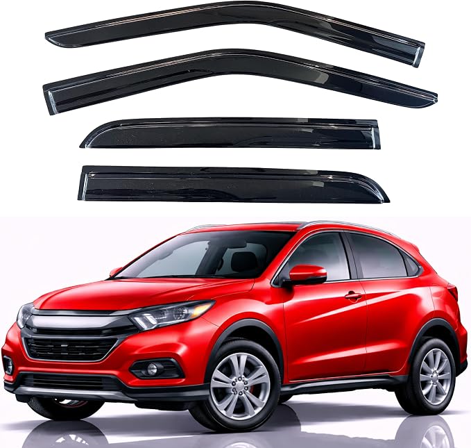 KPY Rain Guards Fit for 2016-2022 Honda HRV, Out-Channel Window Visors Vent Wind Deflectors 4PC, Car Accessories for 16-22 HR-V