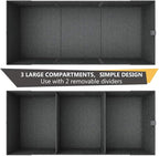 Trunk Organizer for Car, SUV Trunk Organizer, 12 Pockets, Non-Slip Bottom, Sturdy Oxford Car Organizer for Sedans, Van, Jeep, Grocery, Large 3 Compartments, Black Gray, 32"×13"×10.6"