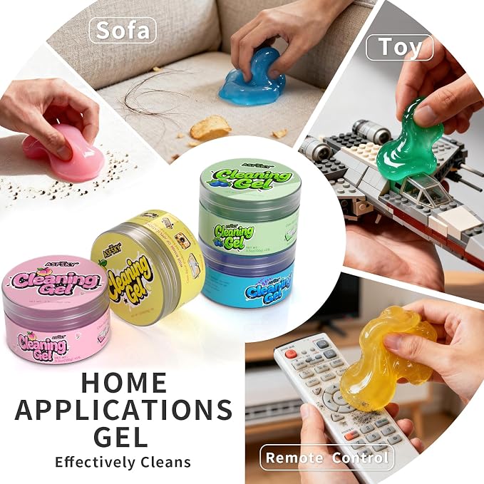 Car Cleaning Gel（4 Packs） Dust Cleaning Putty Universal Car Interior Cleaner Keyboard Dust Remover Car Slime Gifts for Men Women Girl