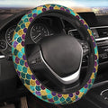 Glitter Mermaid Scales Steering Wheel Cover Cute for Women Men Car Accessories Universal 15 Inch Anti-Slip Automotive Steering Wheels Protector Covers for Truck SUV Sedan Turquoise