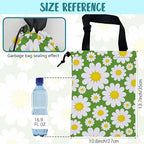 Car Garbage Bag Abstract Daisy Flowers Drawstring Car Trash Bag Hanging for Back Seat with Adjustable Buckle Canvas Vehicle Trash Can Easy-to-Install