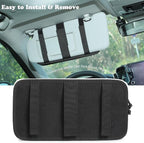 Heavy Duty Molle Car Sun Visor Organizer with Card Storage,Glasses Clip | Semi-Rigid Molle Panel for Cars SUVs Pickups Trucks Tactical Visor Organizer Storage Pouch Car Sun Storage Pocket