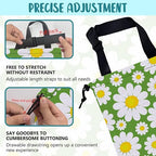 Car Garbage Bag Abstract Daisy Flowers Drawstring Car Trash Bag Hanging for Back Seat with Adjustable Buckle Canvas Vehicle Trash Can Easy-to-Install