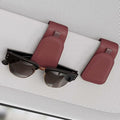 Sunglass Holder for Car Visor, Suede Cloth Magnetic Sunglass Organizer for Car Accessories, 2 Packs, Claret