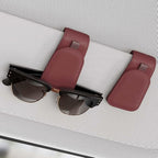 Sunglass Holder for Car Visor, Suede Cloth Magnetic Sunglass Organizer for Car Accessories, 2 Packs, Claret