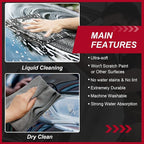 200 Pcs Microfiber Cleaning Cloth 16x16 Inch Microfiber Towels for Car Ultra Absorbent Cleaning Rags Reusable Lint Free Streak Free Detailing Towel for Car Washing Drying Dusting (Gray)