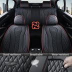 Coverado Automotive Seat Covers 5 Seats, Leather Seat Covers Fullset, Black Car Seat Covers, Luxury Car Seat Covers, Seat Cushion, Driver Seat Covers, Car Seat Protector Universal Fit Most Cars