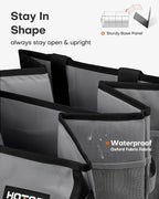 Trunk Organizer for Car - Car Organizer, Foldable Trunk organizer for SUVs & Sedans, Sturdy Organization for Car Accessories, Tools, Sundries, Grey, 2 Compartments, 21.3"×12.6"×10.6"