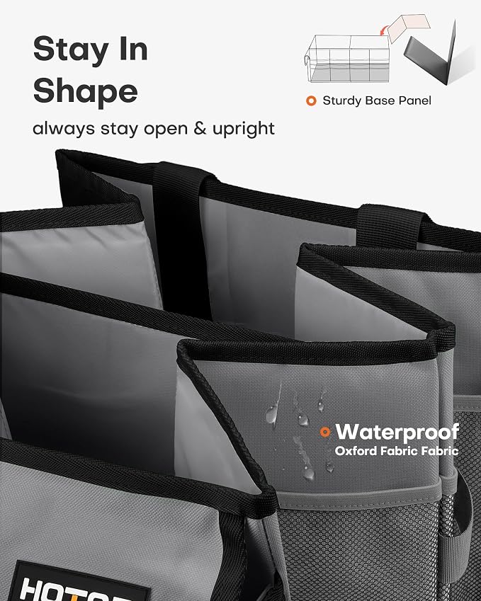 Trunk Organizer for Car - Car Organizer, Foldable Trunk organizer for SUVs & Sedans, Sturdy Organization for Car Accessories, Tools, Sundries, Grey, 2 Compartments, 23.6"×14.2"×10.6"