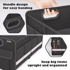Trunk Organizer, Car Storage, Reinforced Handles, Collapsible Multi-Compartment Car Organizers, Foldable, Waterproof, 2 Compartments, Suitable for Car Accessories, SUV (Black, Standard)