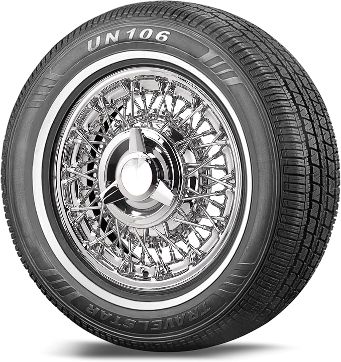 Set of 4 (FOUR) UN106 All Season 195/75R14 18mm White Wall Radial Passenger Car Tire- 195/75-14 92S + Three-Year Road Hazard Warranty Included 195/75/14 (Tire Only)