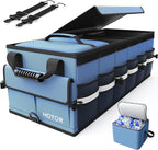 Car Trunk Organizer - Trunk Organizer for SUV with Removable Cooler Bag, Foldable Cover, 3 Compartment Car Storage Essential Car Accessories for Truck, Van & Sedan, Blue, 33.1" x 12.6" x 11.0"