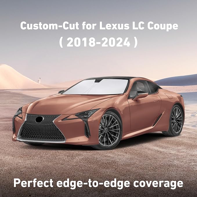 Windshield Sunshade Compatible for Lexus LC 2018-2022 2023 2024, Sun Visor for Front Windshield & Window Sun Shade Cover, UV Heat Blocker & Protector, Car Accessories